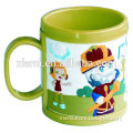 newest embossed pretty girl and grandfather 2D rubber mug